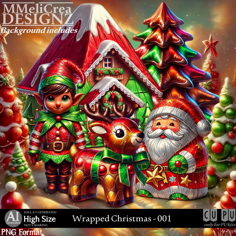 (image for) AI - Wrapped Christmas - CU001 (CU4PU/PNG/PACK)